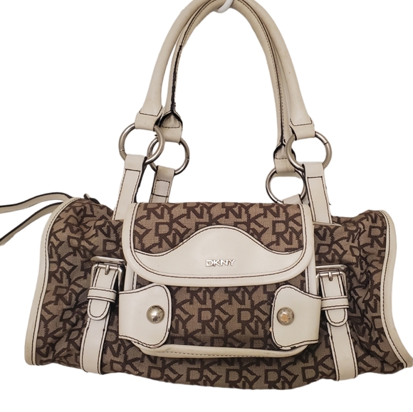 Dkny Bags Vintage Y2k Dkny Logo Round Duffel Bag Handbag Purse Poshmark